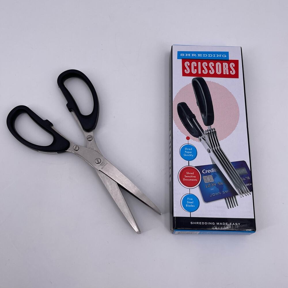 Shredding Scissors with Five Steel Blades Shreds Paper Plastic # 2518131 NEW